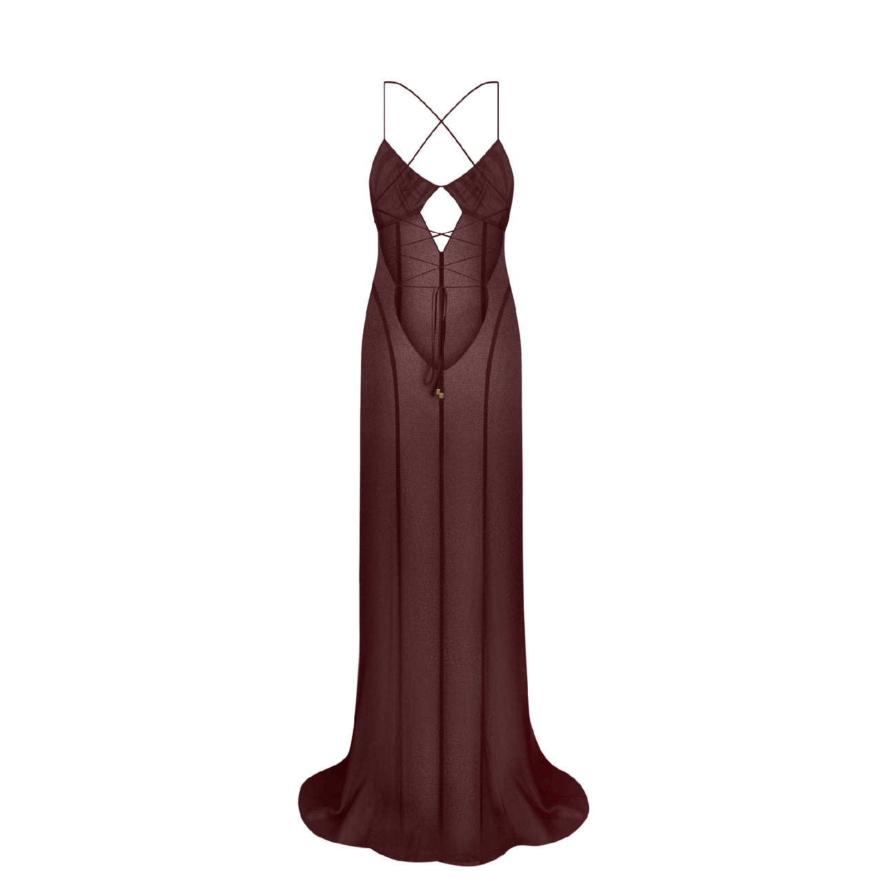 ALLURE SILK CHIFFON DRESS PLUM