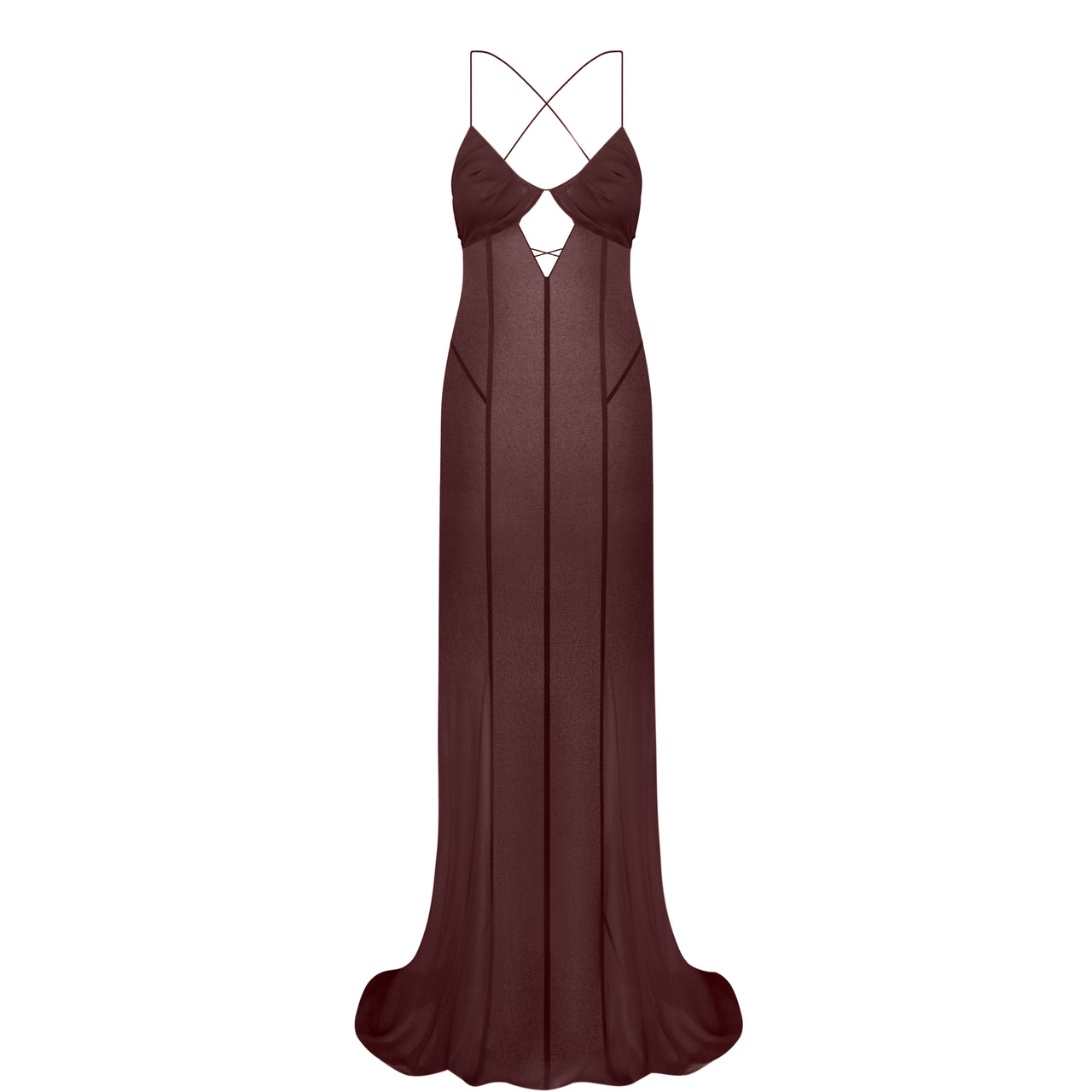 ALLURE SILK CHIFFON DRESS PLUM